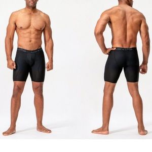 DEVOPS Men's Performance Cool Dry Mesh Underwear Boxer Trunk 9-inch Briefs 3 Pk